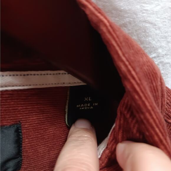 Redhead Men's XL Shirt Top Button-up Long-sleeved‎ Corduroy Red/Orange - Picture 5 of 7